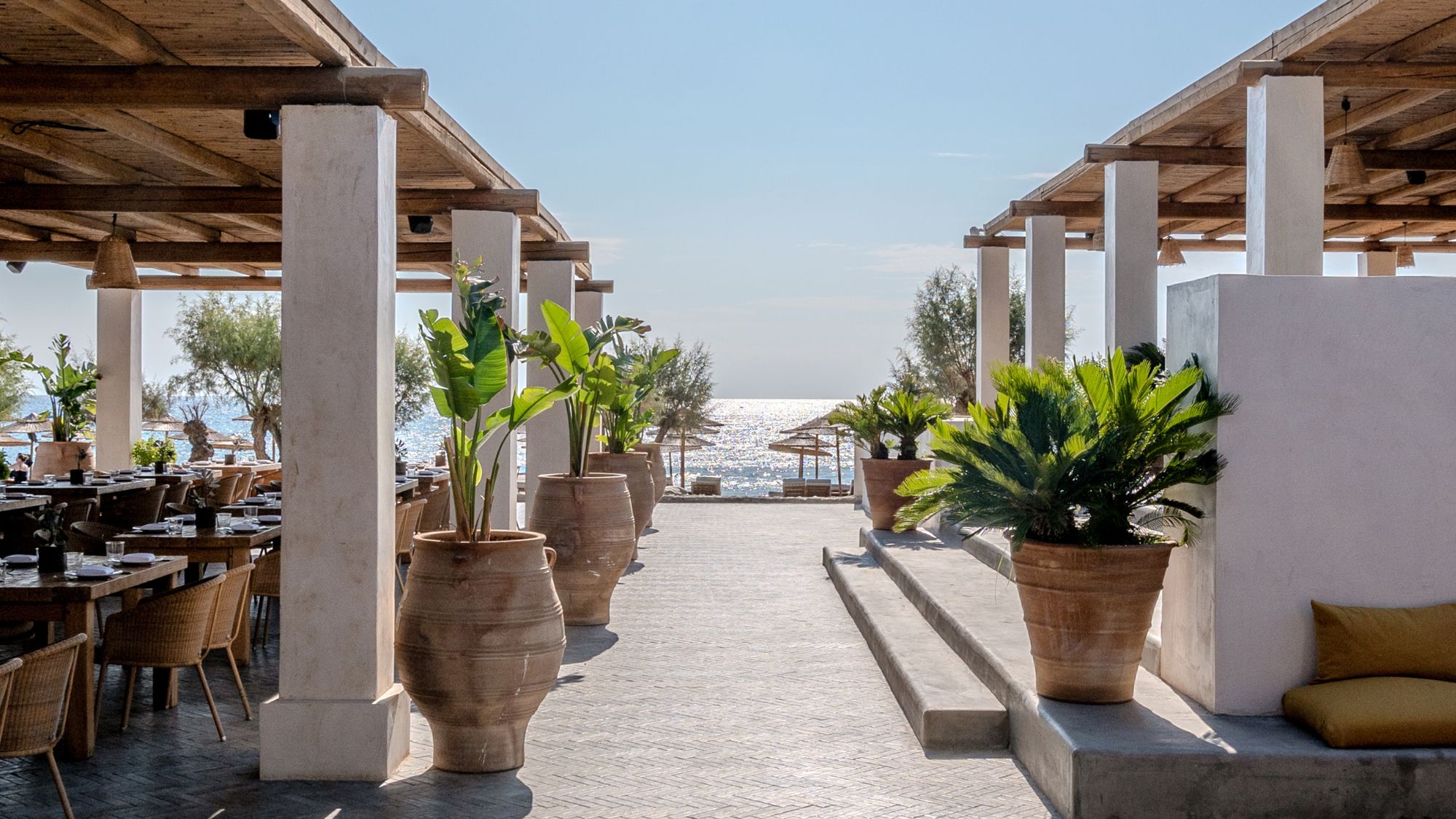 Grecotel Luxme Dama Dama beach bar with view