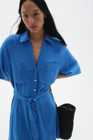 Tie-Belt Shirt Dress