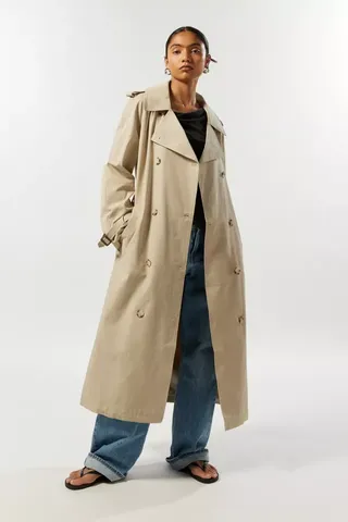 Light Before Dark Longline Cotton Trench Coat