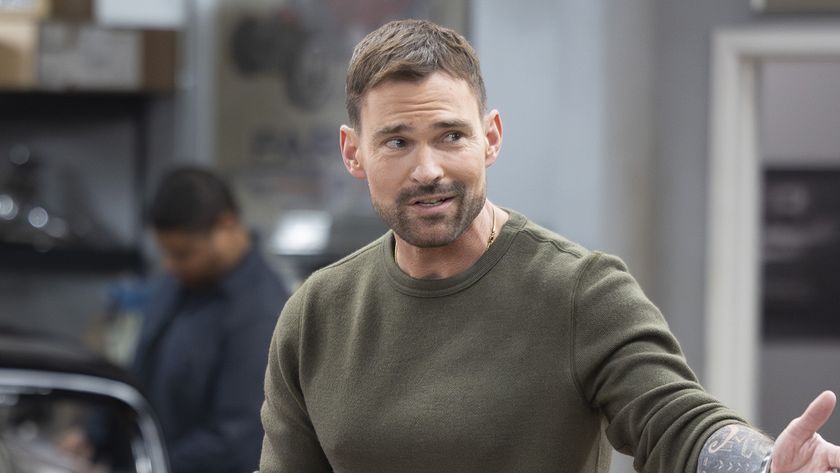 Gabriel wearing green sweatshirt in Shifting Gears Season 1