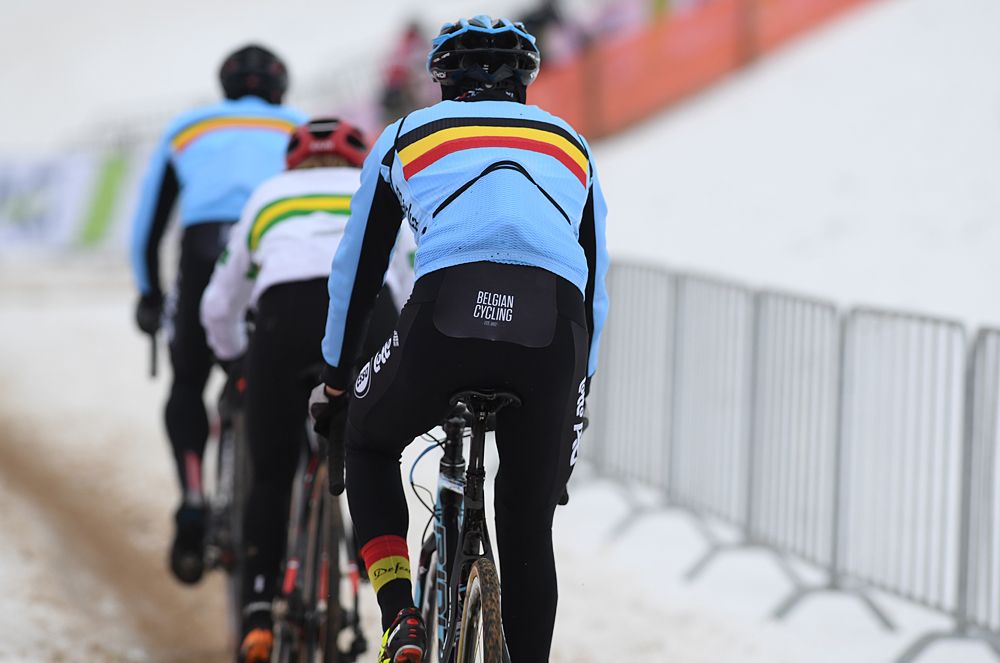 The riders head out on course for training