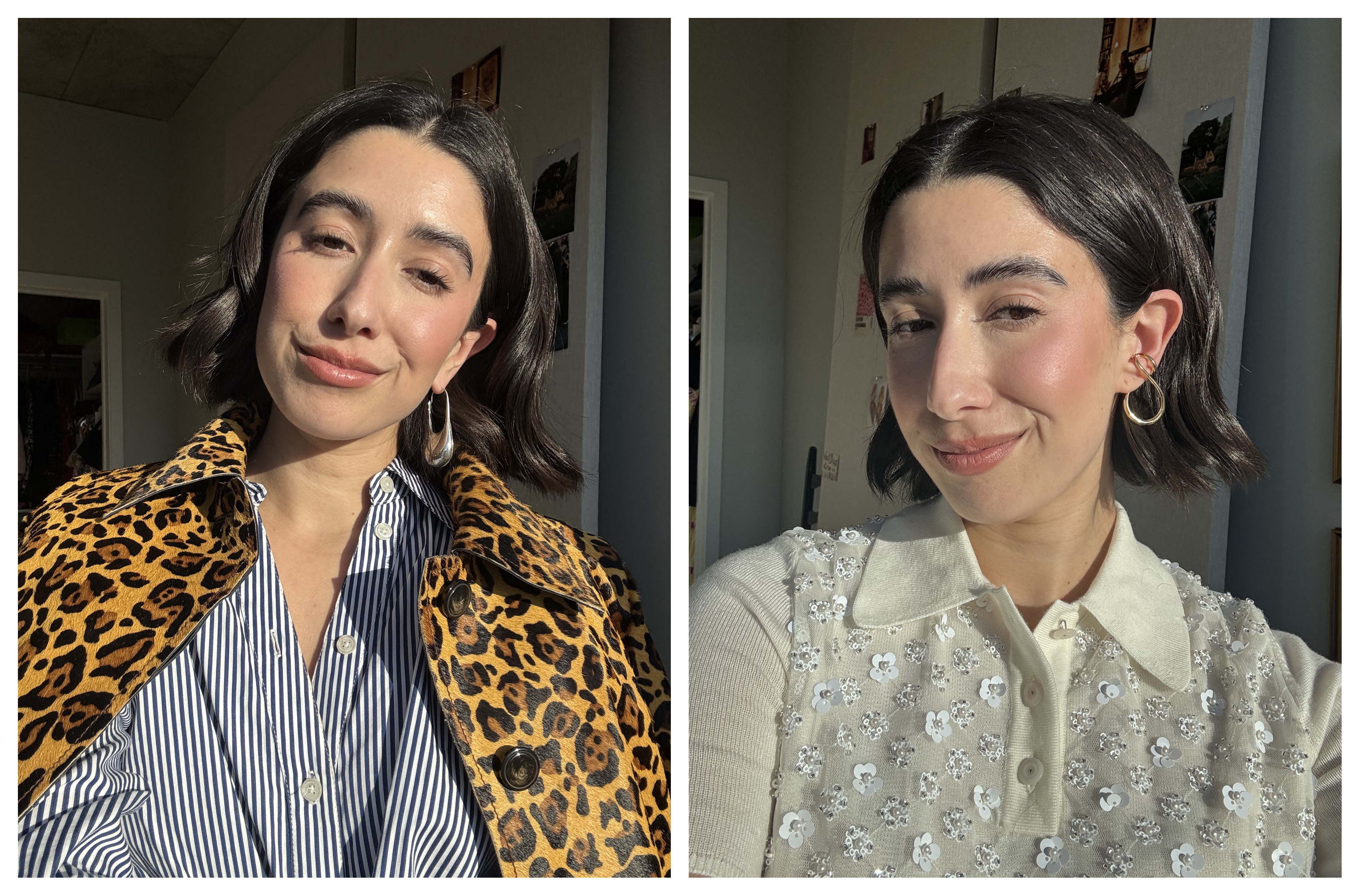 April Lockhart wearing statement earrings