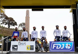 FDJ Nouvelle Aquitaine Futuroscope line up at La Course by Tour de France 2021