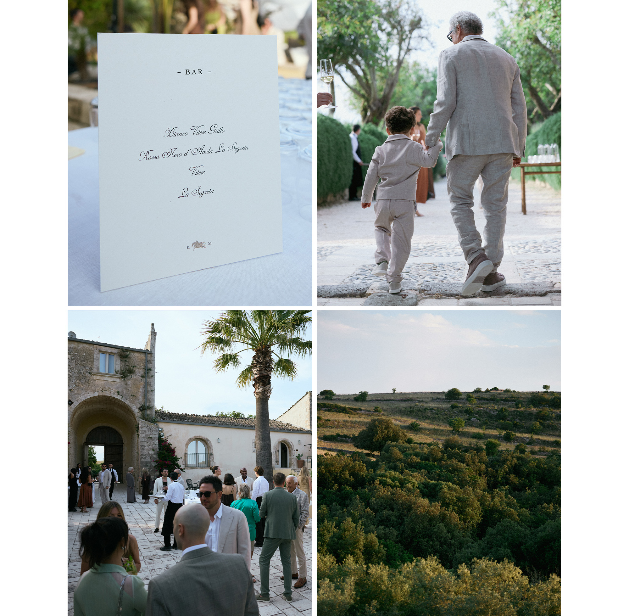 Collage of Max Siegelman and Karoline Spenning's wedding welcome party.