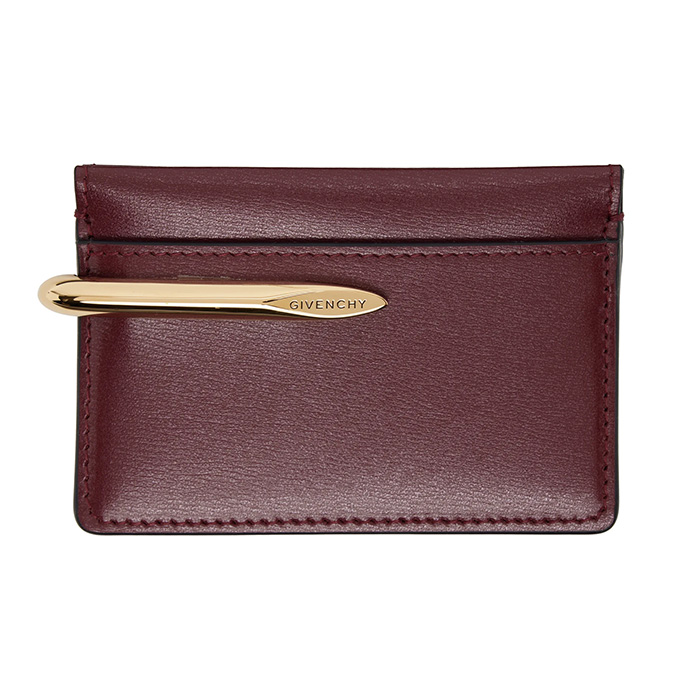 Givenchy, Burgundy Pinch Card Holder