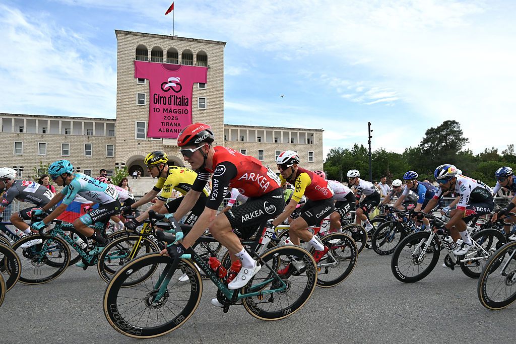 The Giro peloton during this year&#039;s opening stage in Albania 