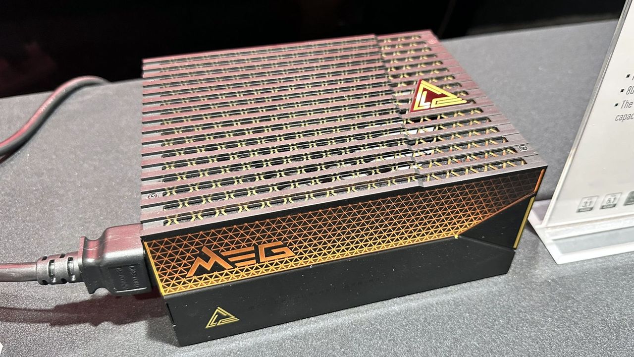 Promotional images of the MSI MEG AI1600T power supply unit