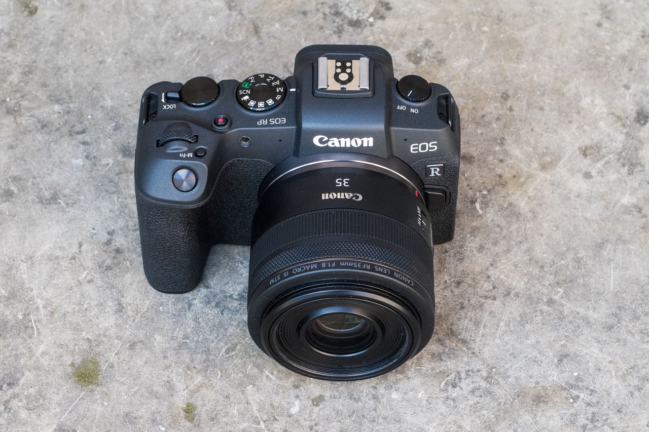 Canon EOS RP on a concrete surface