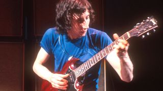 The Who, Pete Townshend in concert circa 1971 at the Fillmore East Theater, New York City 