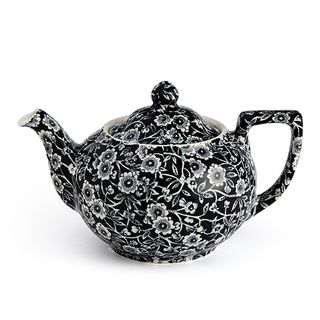 black and white print teapot