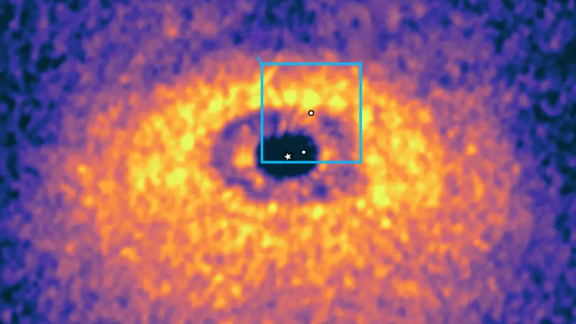 False-color images of the disk around WISPIT 2, based on ALMA data.