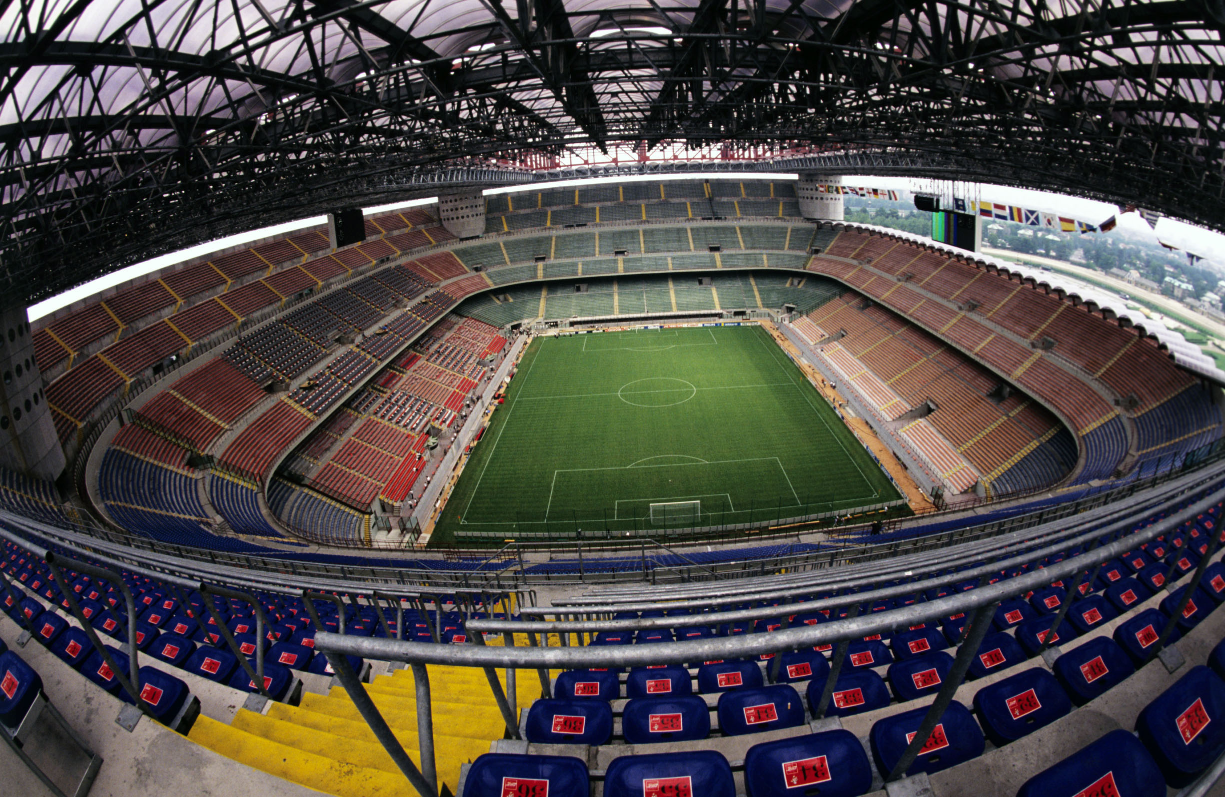 General view of Milan's San Siro stadium in 1990.