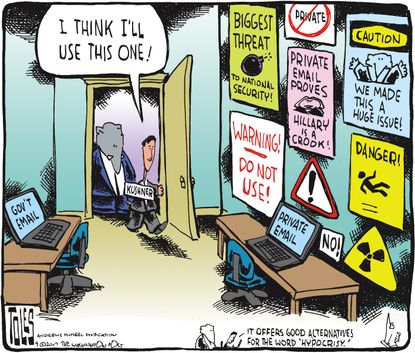 Political cartoon U.S. Jared Kushner Russia email GOP