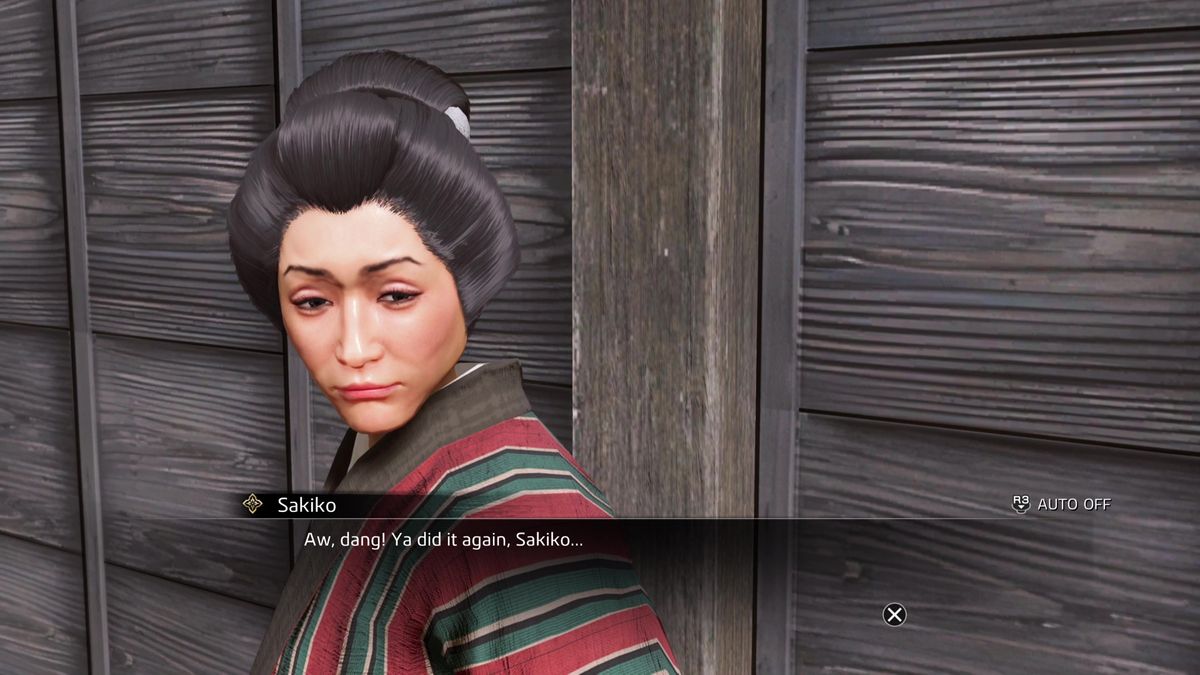 Like a Dragon Ishin talking woman Sakiko