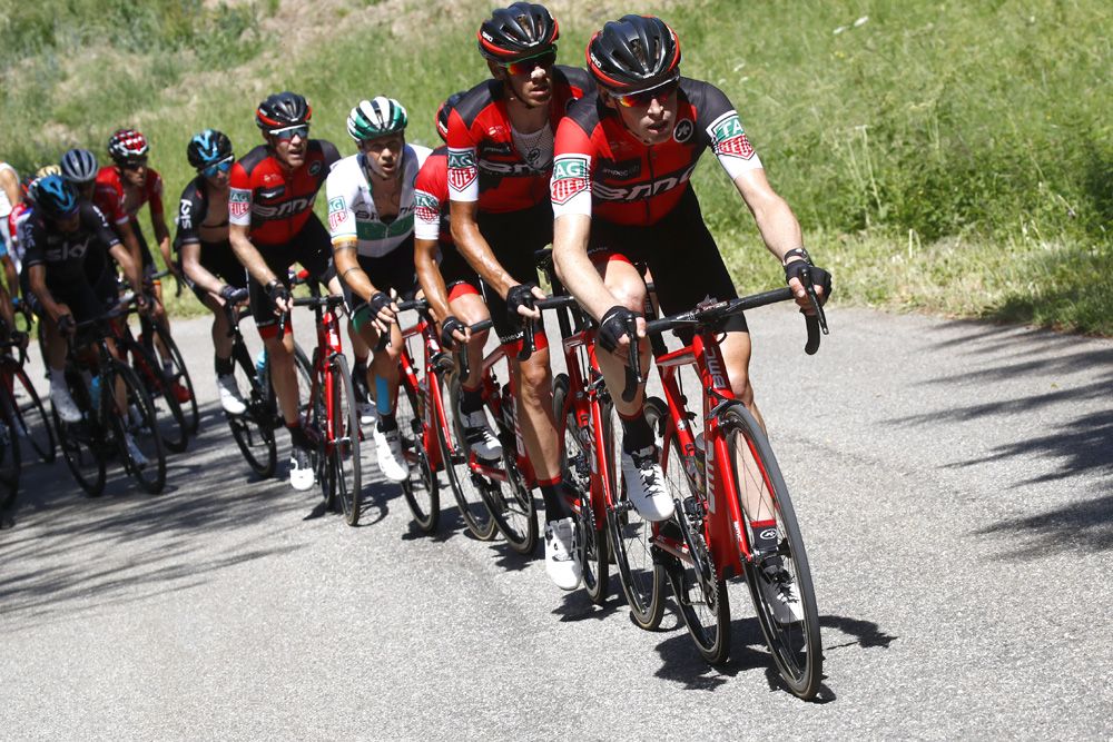 The BMC team ride for Richie Porte