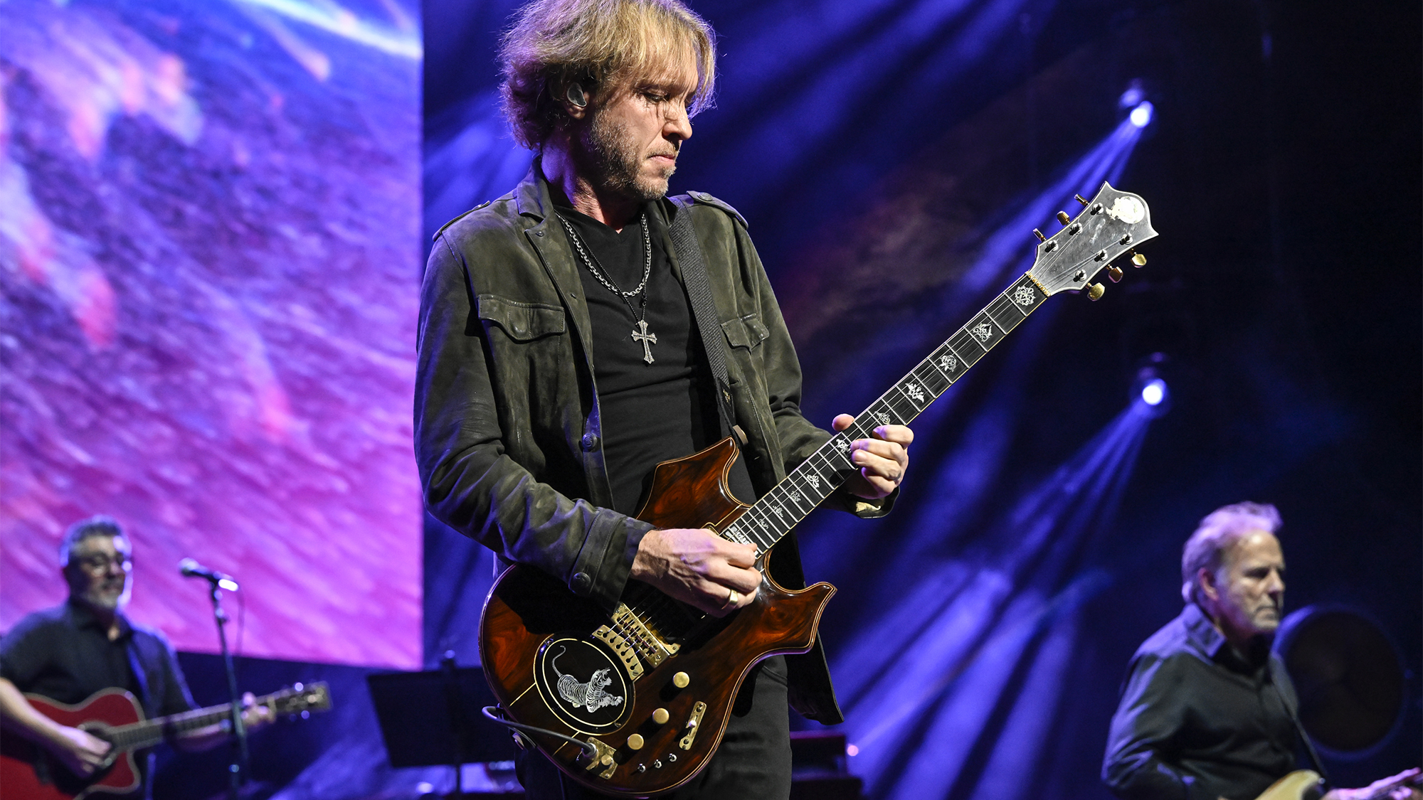 Kenny Wayne Shepherd performs with Jerry Garcia's 'Tiger' guitar at the Tim Irsay Collection & Concert at Bill Graham Civic Auditorium on December 10, 2022 in San Francisco, California.