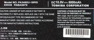 Toshiba has outfitted the p105 with ample mobile power delivered via this 10.8 V, 6000 mAh Li-Ion battery. Be sure to check the performance slideshow to see just how much juice this battery can pump out.