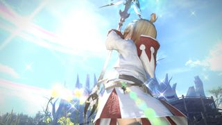 A Final Fantasy 14 White Mage casts a spell