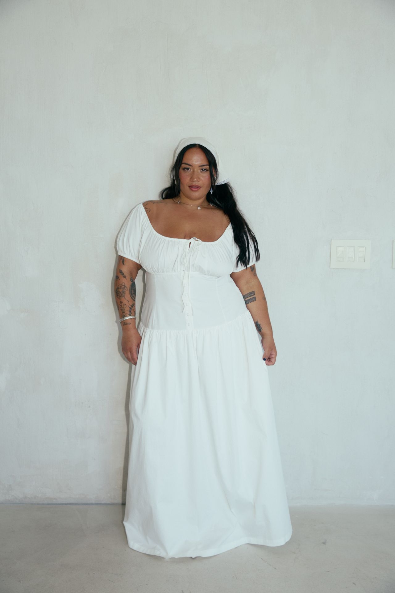 Models wear all white from Gia/IRL x Emma Arletta Bridal