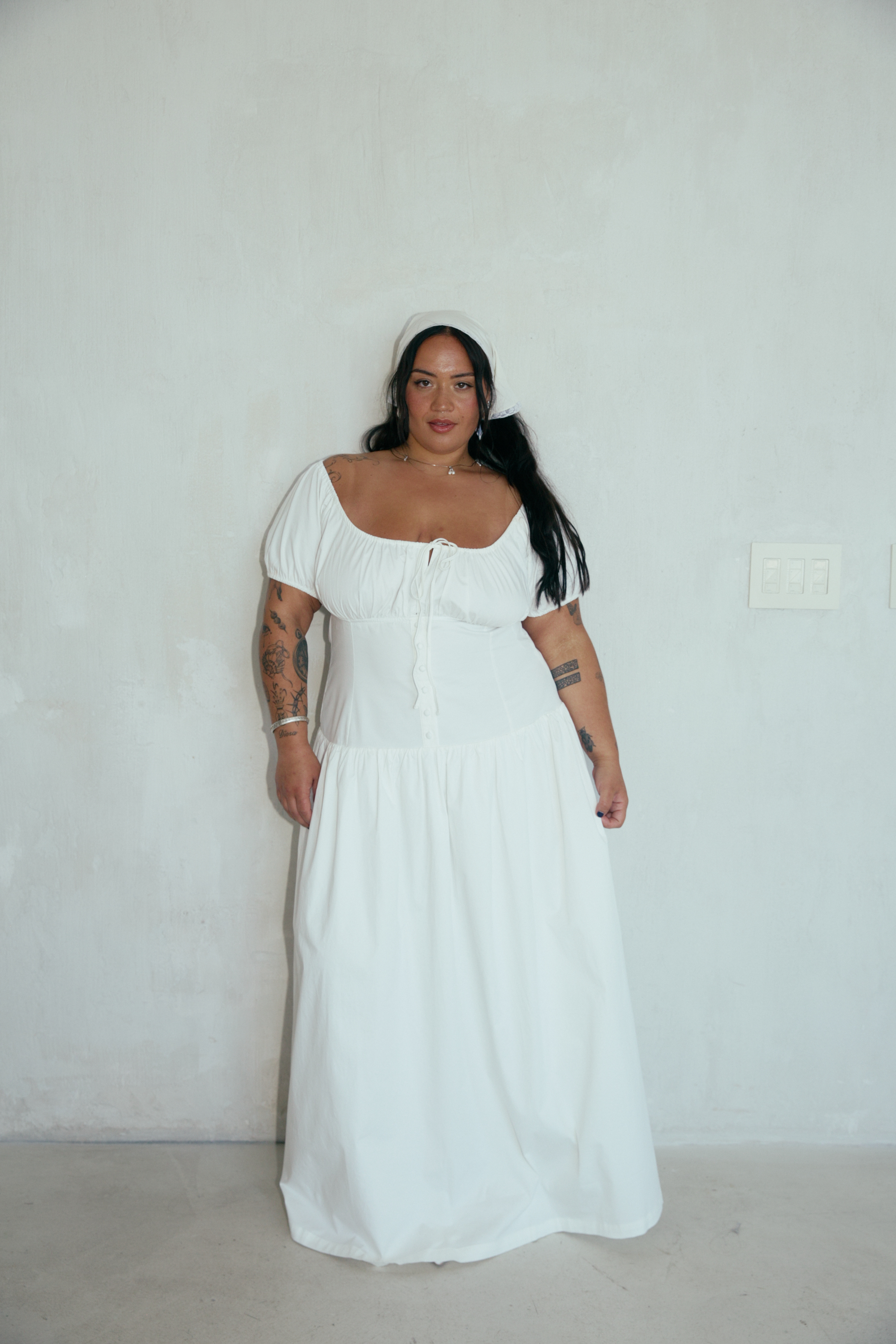 Models wear all white from Gia/IRL x Emma Arletta Bridal