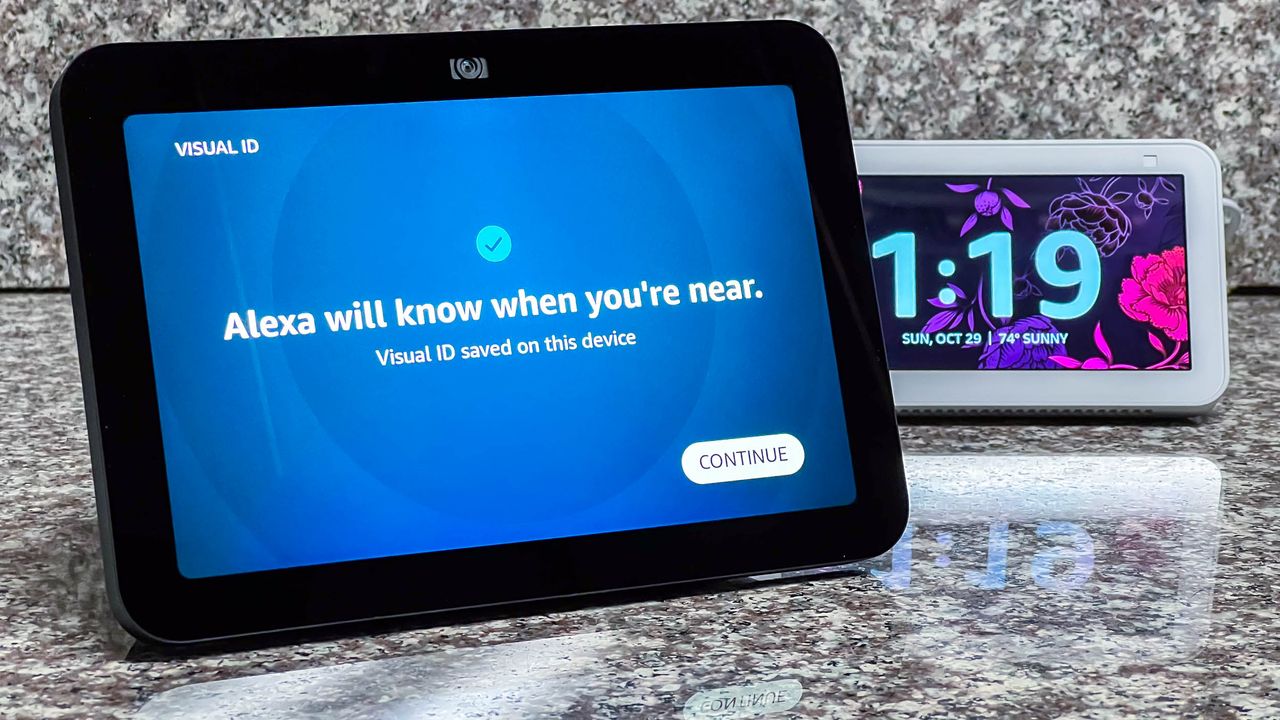 Amazon Echo Show 8 (3rd gen) in use by author