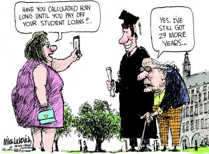 Editorial cartoon U.S. College Graduates Debt