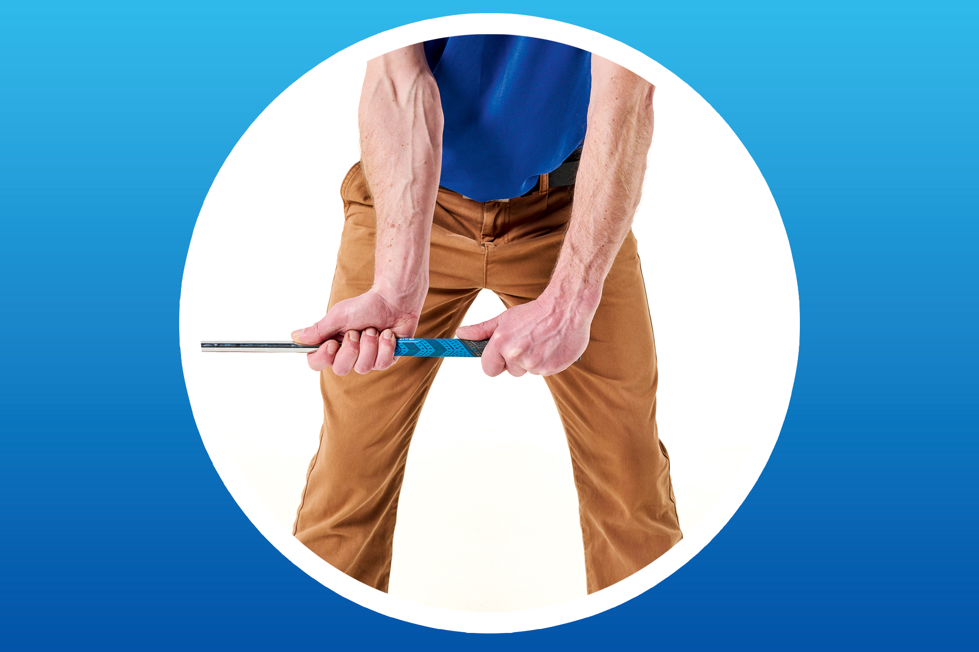 Tom Motley demonstrating the set up for the split hands drill