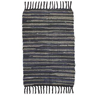 Asraie Eco Friendly Hand Woven & Reversible Cotton Chindi Rag Rug 100% Recycled Cotton Area Rug for Living Room Kitchen Entryway 2x3' (black Multi)