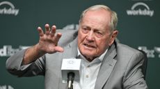 Jack Nicklaus speaks during his pre-Memorial Tournament press conference in 2025