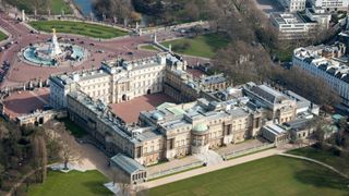 An aerial shot of Buckingham Palace