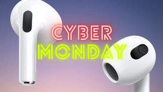 AirPods Pro with Cyber Monday text on top