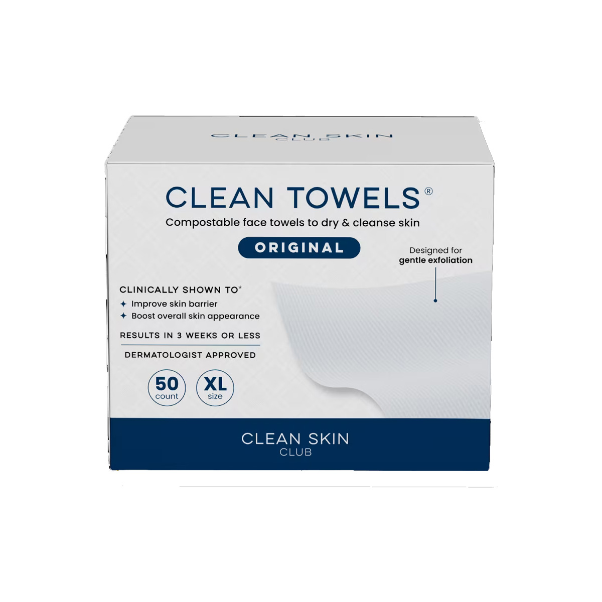 Clean Towels Original Disposable Face Towels - 50 Ct