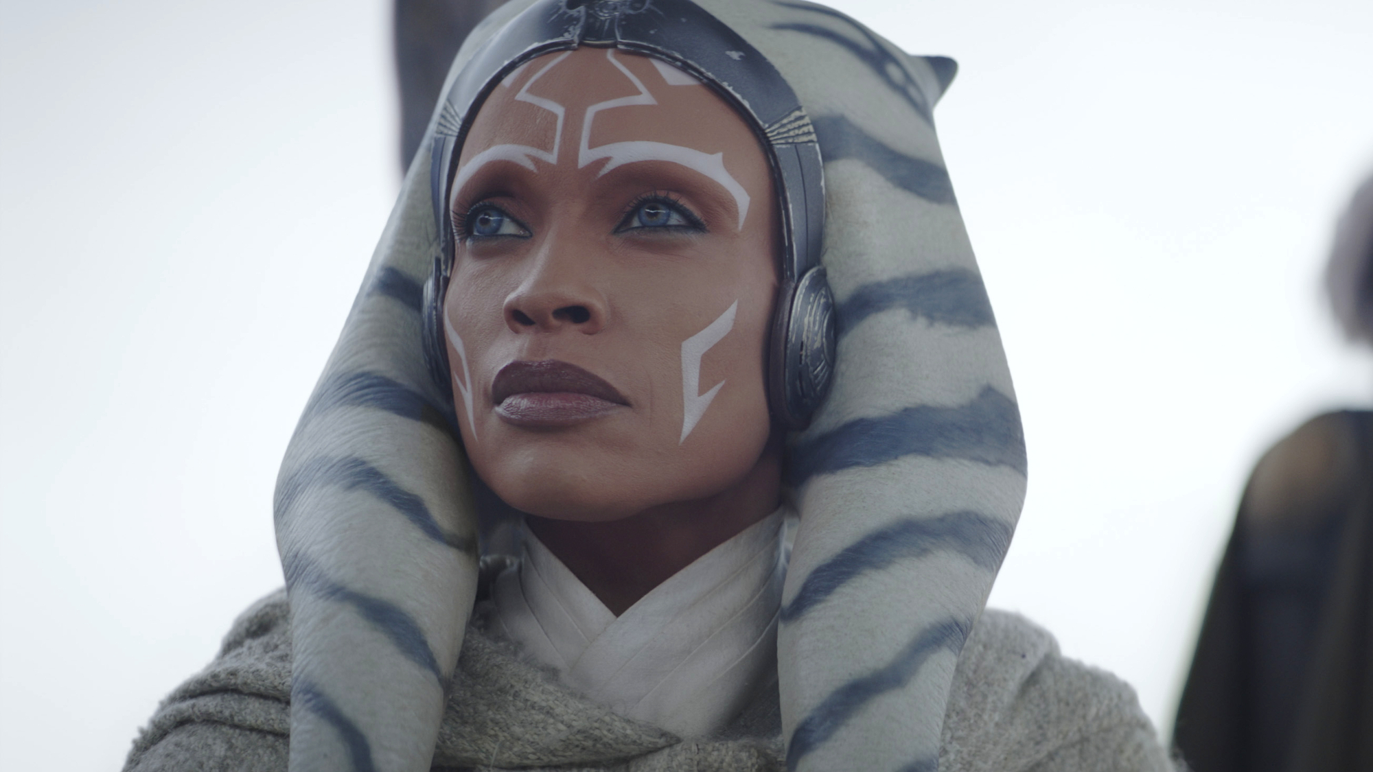 Ahsoka Tano (Rosario Dawson) looks forward on Ahsoka.