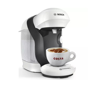 Tassimo by Bosch Style TAS1104GB Coffee Machine - White - View at Currys
RRP: WAS £106, NOW £29 (SAVE £77)
Available in a range of different colours; white, black, cream, orange, and red. This model is compatible with over 50 different coffee capsules so you've got a huge variety to choose from. Rated 8.8 stars out of 10 by Currys customers.