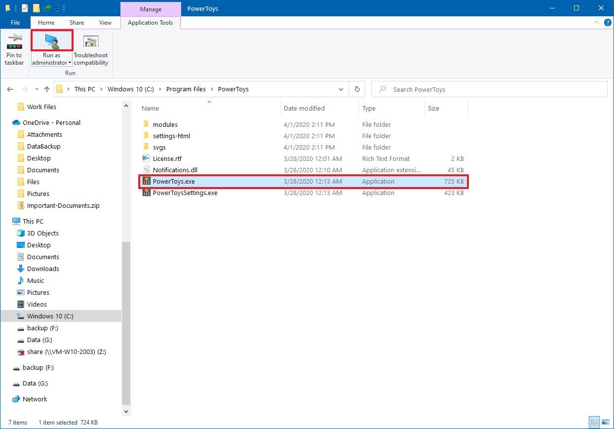 File Explorer ribbon menu run as administrator option