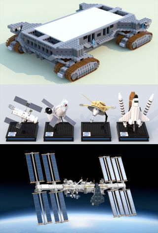 Fan-created models of NASA's crawler-transporter, spacecraft and the International Space Station are in the top 40 on Lego Ideas as of January 2017.