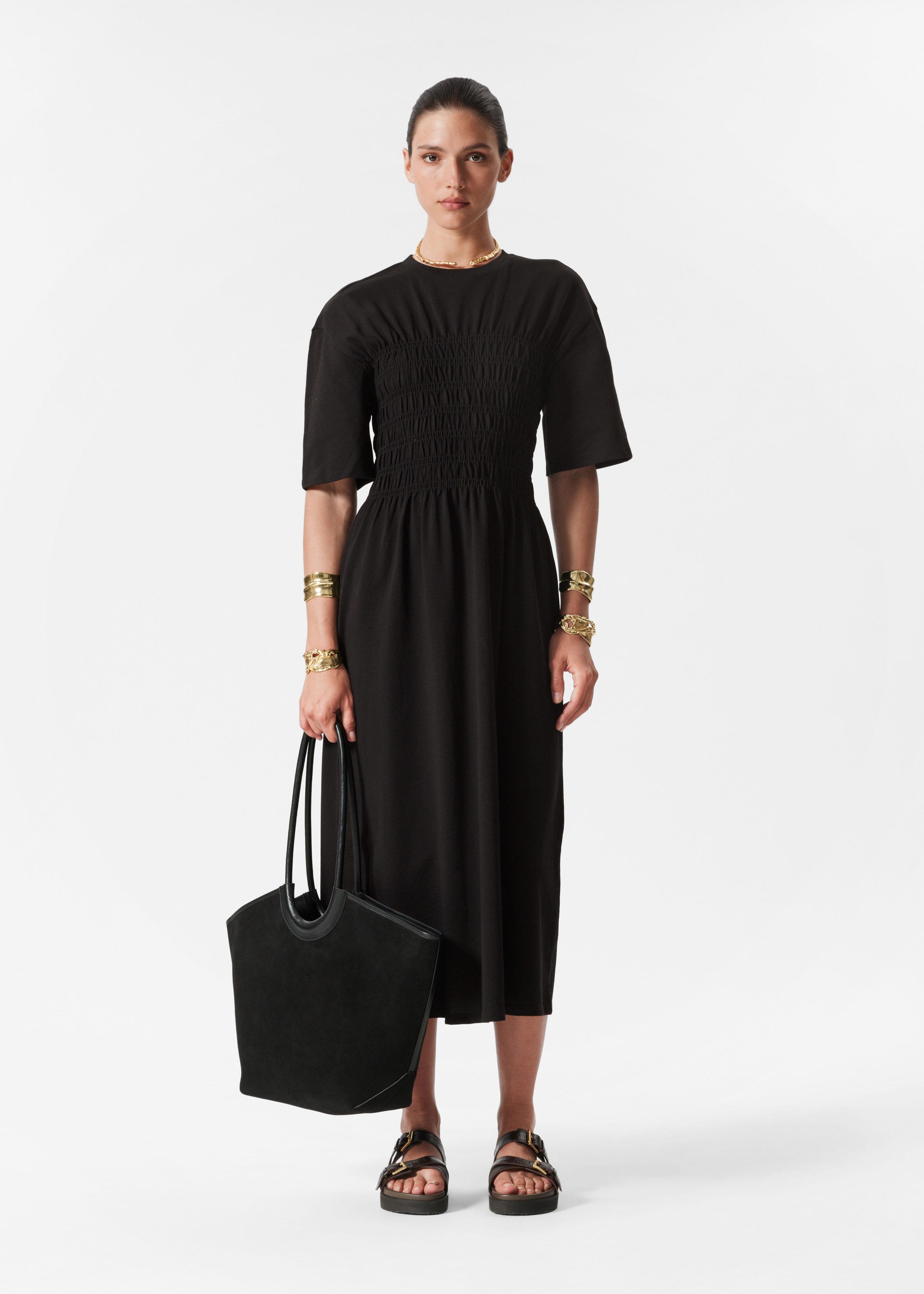 Smocked Midi Dress