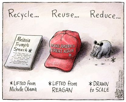 Political cartoon U.S. Trump&nbsp;Reduce, Reuse Recycle