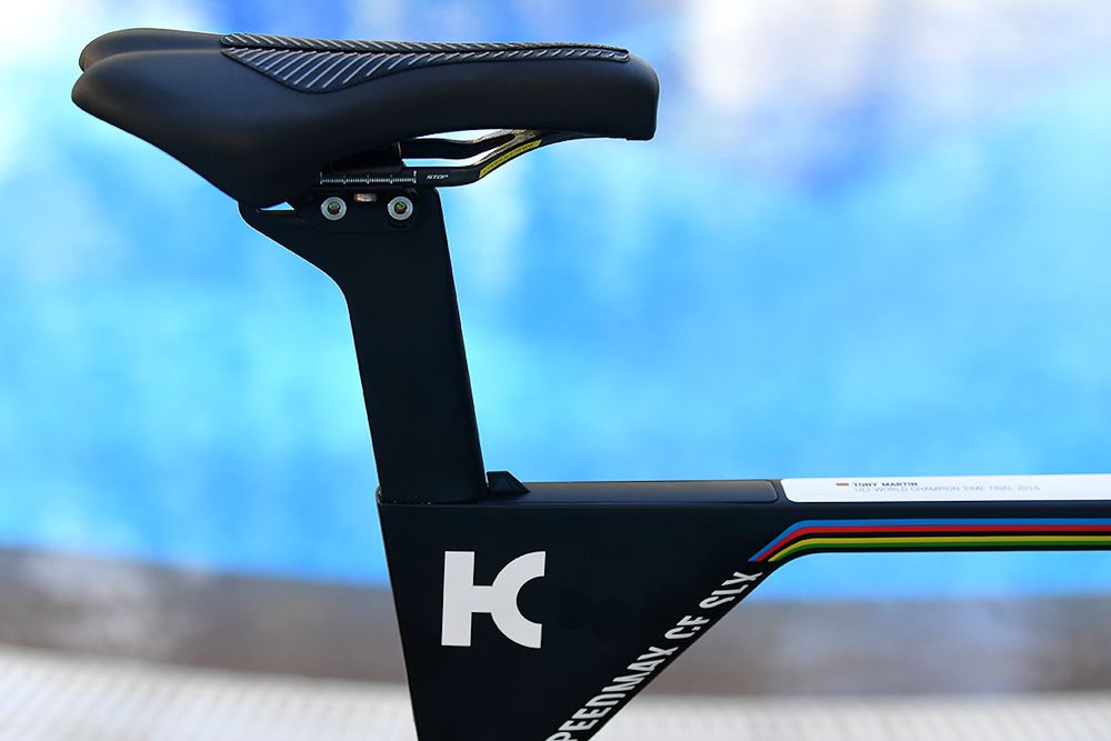The Sella Italia seat on Tony Martin's Canyon Speedmax CF SLX time trial bike