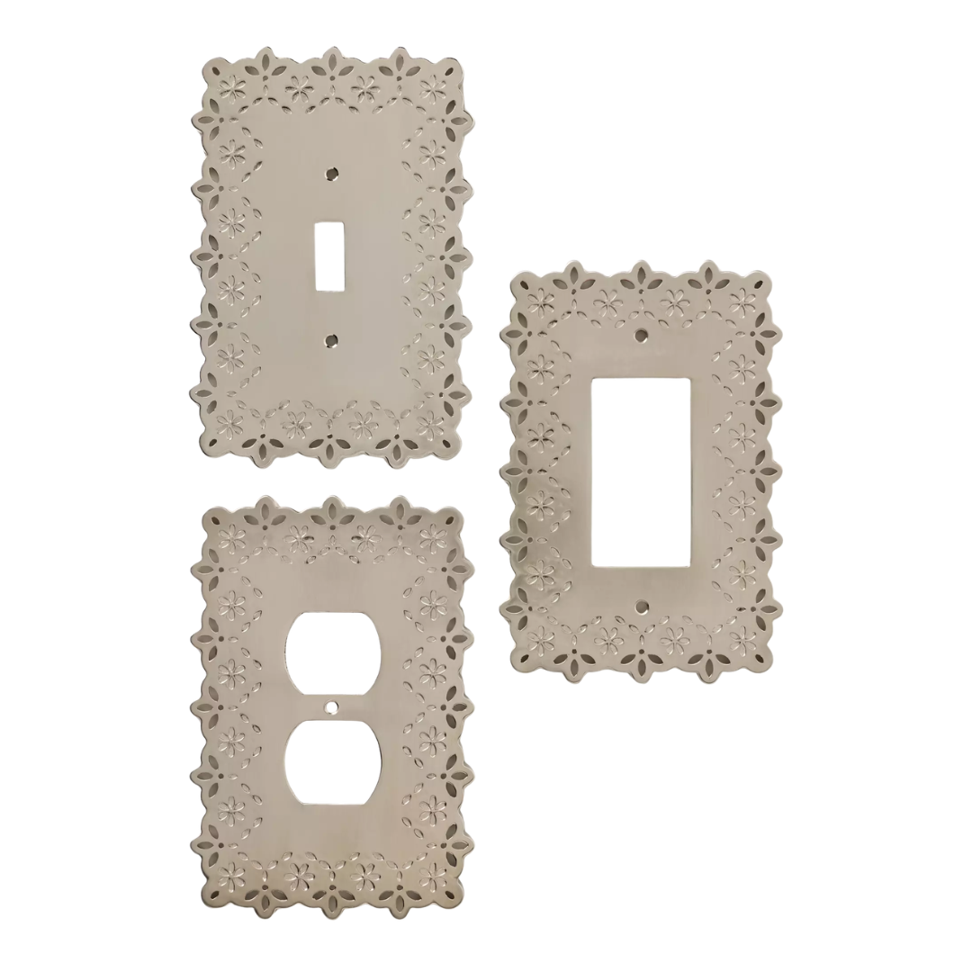 Lacie Eyelet Trimmed Metal Switch Plate