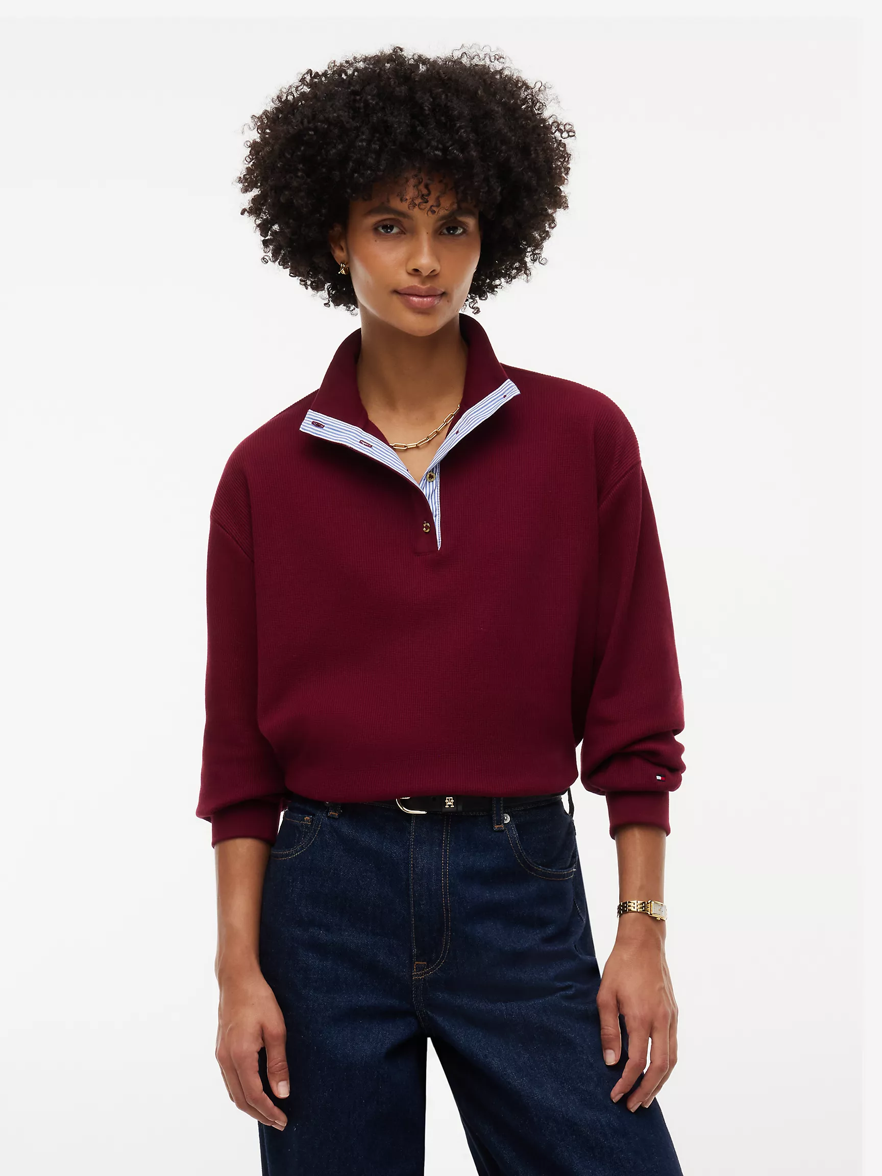Tommy Hilfiger, Long-Sleeve Waffled Henley