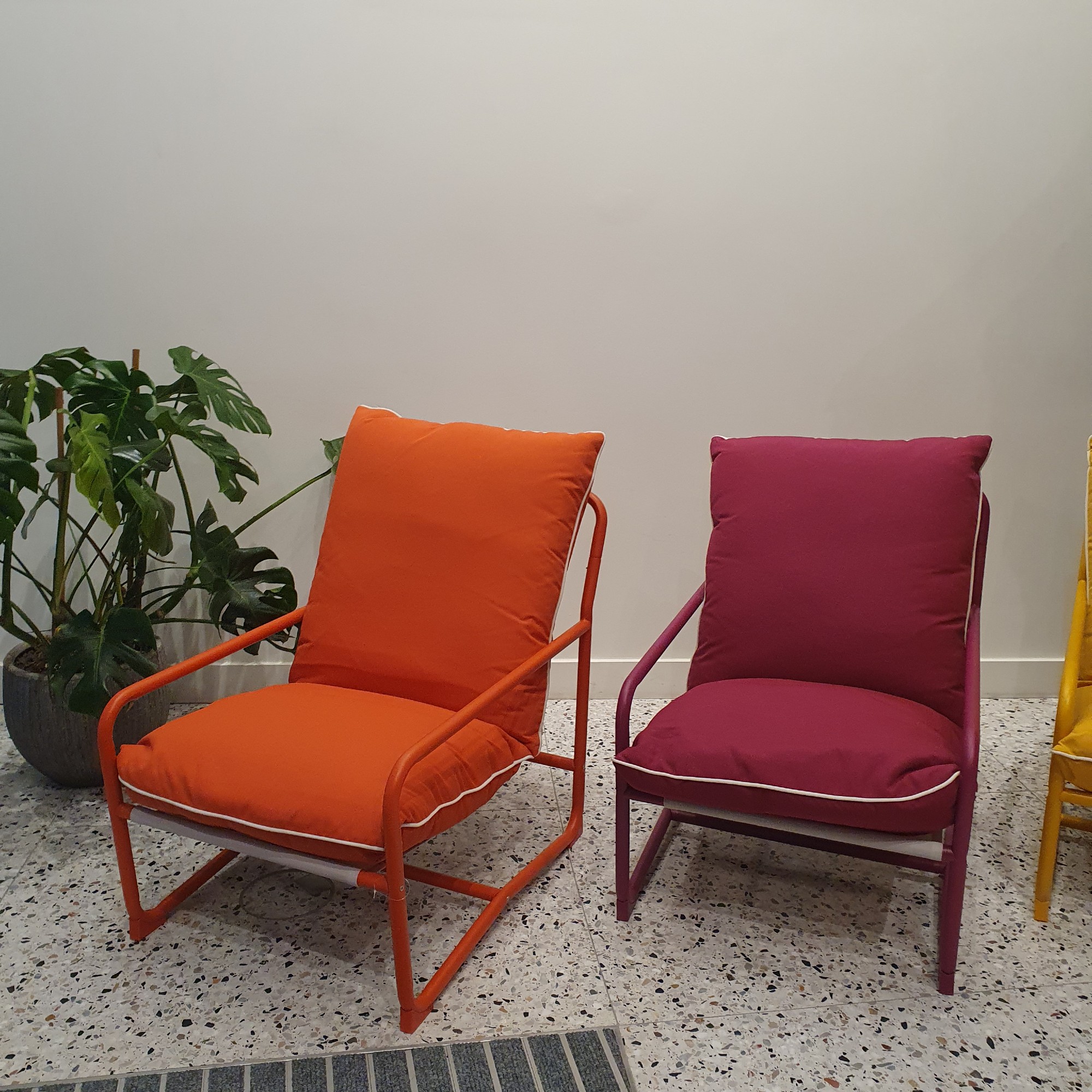 The new solid-coloured John Lewis Marcy garden sling chairs at the brand's spring/summer 2026 press preview