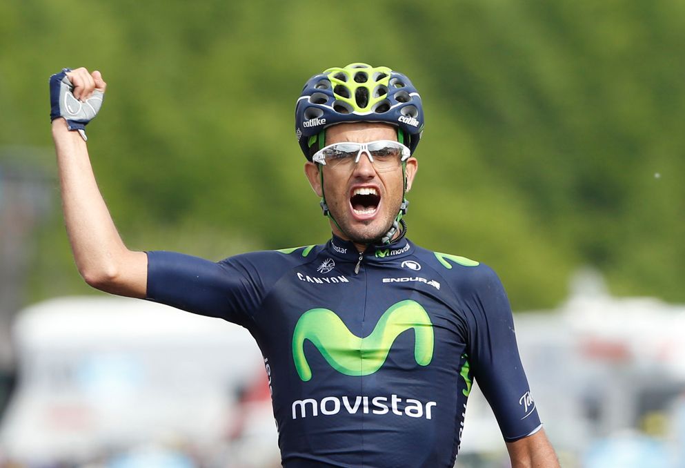 Be&ntilde;at Intxausti celebrates his second career Giro d'Italia stage win