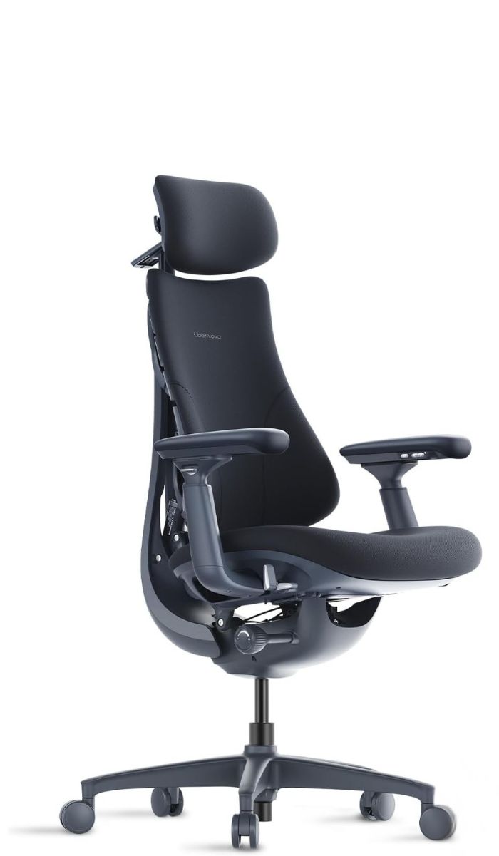 The LiberNovo Omni in black, on a white background