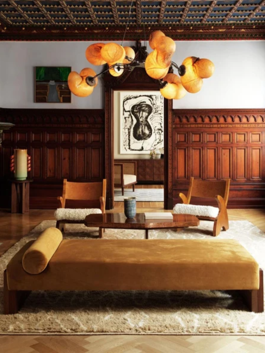 A mustard daybed from Dusty Deco