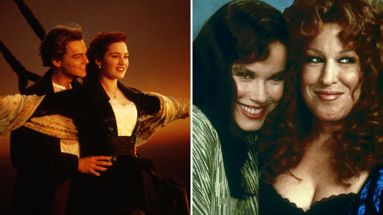 L-R: Jack and Rose in Titanic, Barbara Hershey and Bette Midler in Beaches