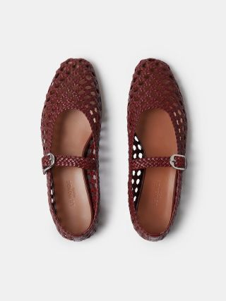 Le Monde Beryl, Woven Mary Jane / Red Leather