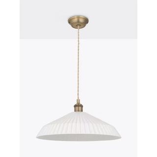 white fluted ceramic pendant light