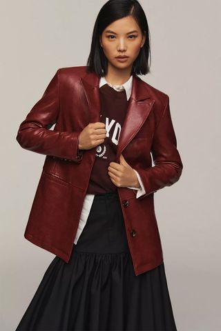 Maeve Faux Leather Jacket