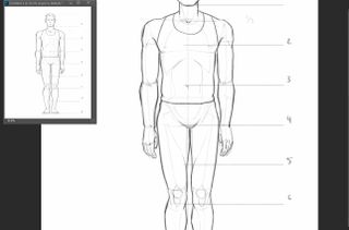 Pencil sketch of a human body with location markers for various parts